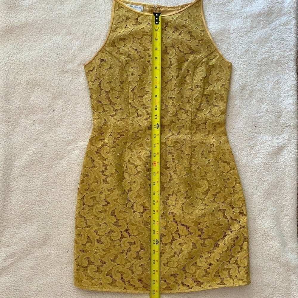 Gold Lace Dress Vintage 90’s Jessica McClintock - Picture 9 of 11